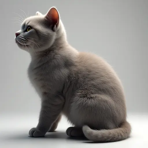 8k hyper real octane render blender of a british shorthair from the side view