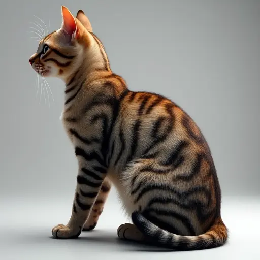 8k hyper real octane render blender of a american shorthair from the side view