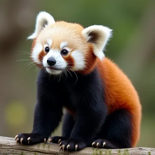 hd photo of a baby panda from the side view