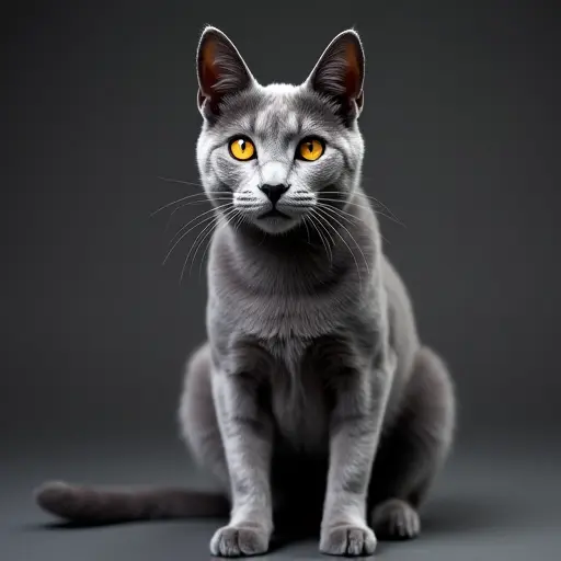 hd photo of a russian blue from the front view