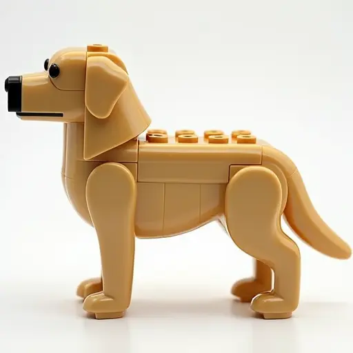 LEGO style of a labrador retriever from the side view