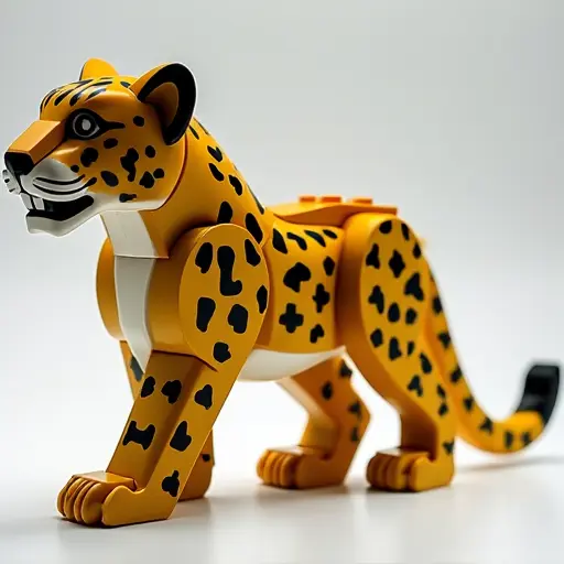 LEGO style of a leopard from the side view