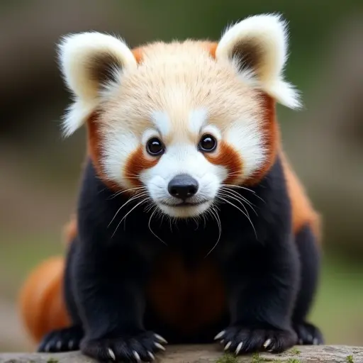 hd photo of a baby panda from the front view