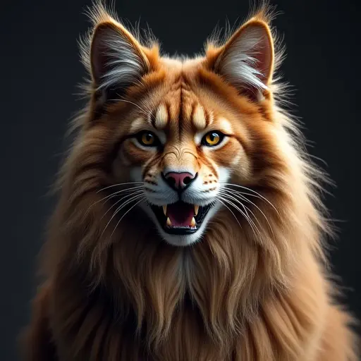 8k hyper real octane render blender of a maine coon from the front view