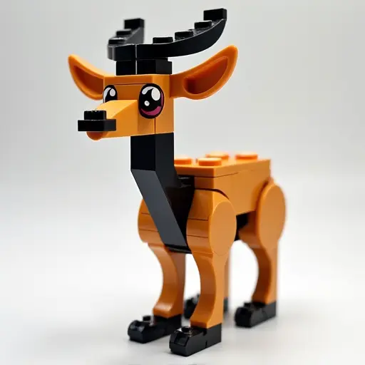 LEGO style of a okapi from the front view