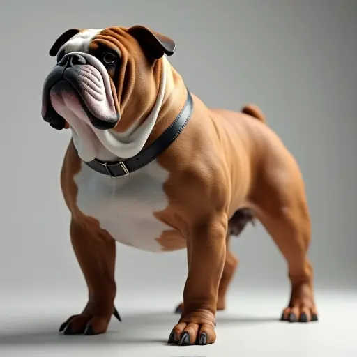 8k hyper real octane render blender of a bulldog from the front view