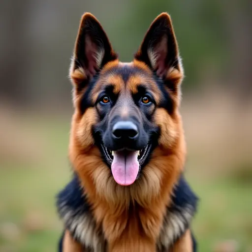 hd photo of a german shepherd from the front view