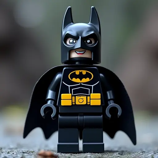 LEGO style of a bat from the front view