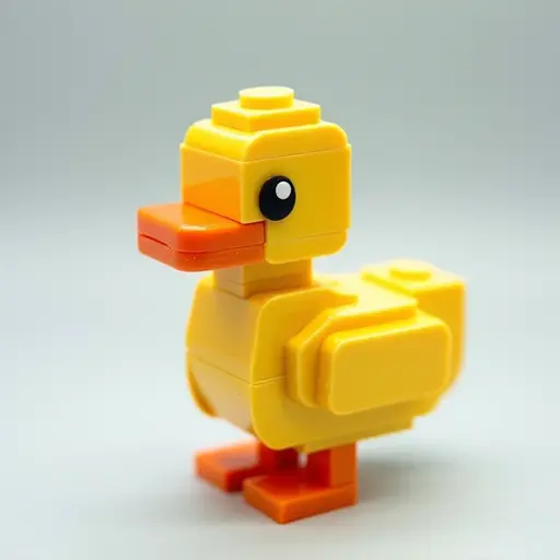 LEGO style of a duck from the side view