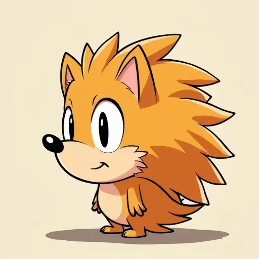 studio ghibli style of a baby hedgehog from the side view