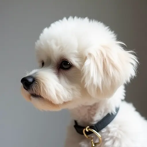 hd photo of a bichon frise from the side view