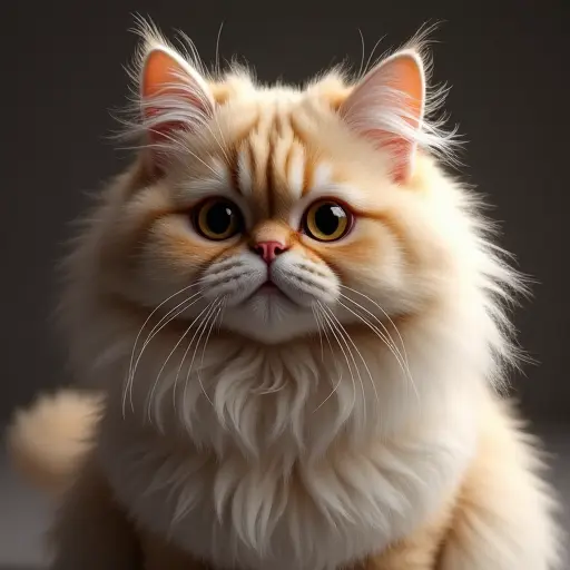 8k hyper real octane render blender of a persian cat from the front view