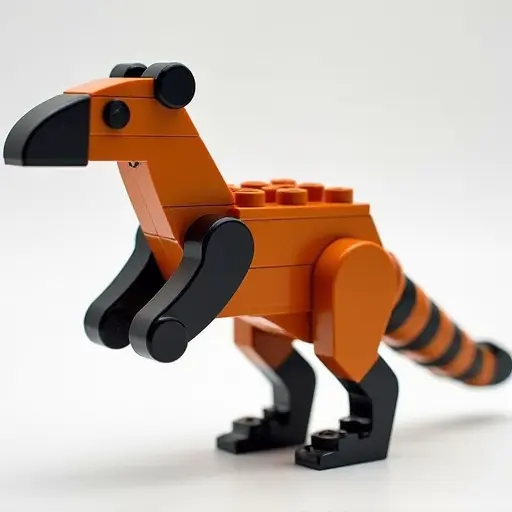 LEGO style of a anteater from the side view