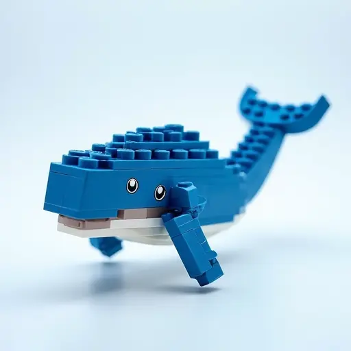 LEGO style of a whale from the side view