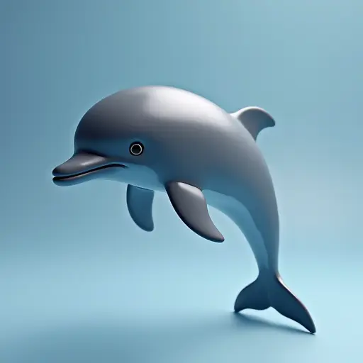 8k hyper real octane render blender of a baby dolphin from the side view