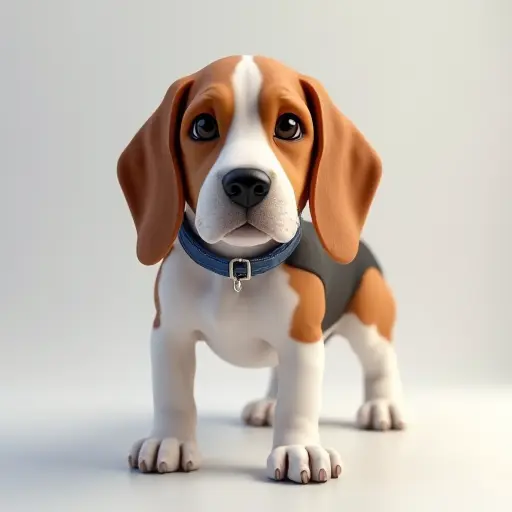 8k hyper real octane render blender of a beagle from the front view