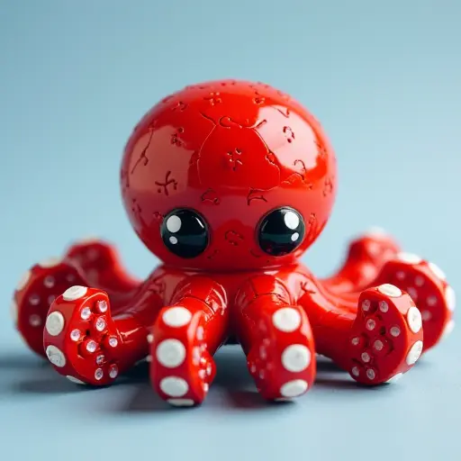 LEGO style of a octopus from the front view