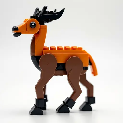 LEGO style of a okapi from the side view