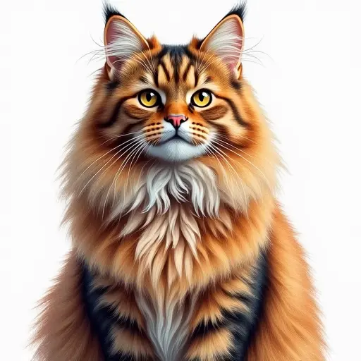 colored pencil drawing style of a british longhair from the front view