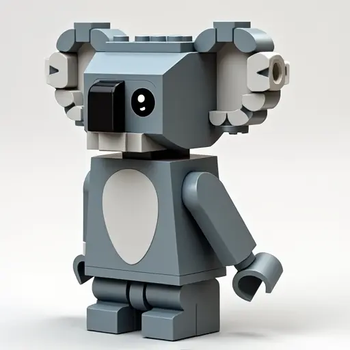 LEGO style of a koala from the side view