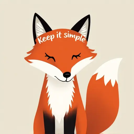 fox, headband, slogan Keep It Simple, minimal style