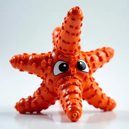 LEGO style of a starfish from the side view