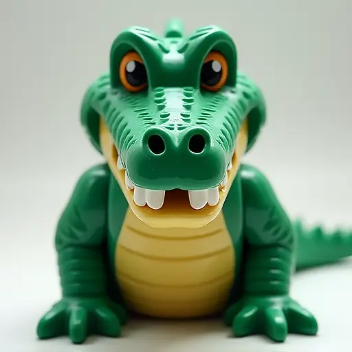 LEGO style of a crocodile from the front view