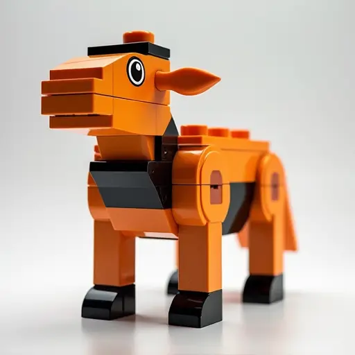 LEGO style of a bongo from the side view