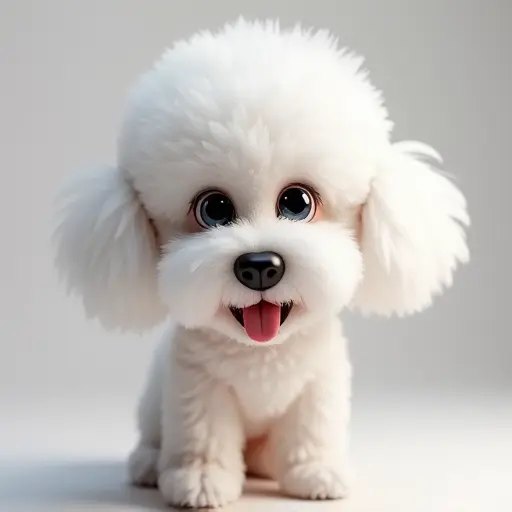 8k hyper real octane render blender of a bichon frise from the front view