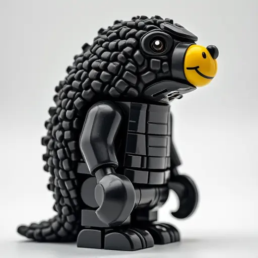 LEGO style of a mole from the side view