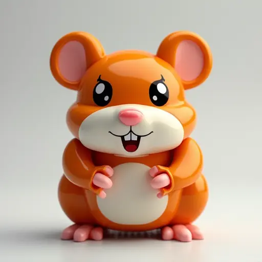 LEGO style of a hamster from the front view