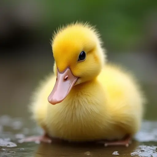 hd photo of a baby duck from the front view